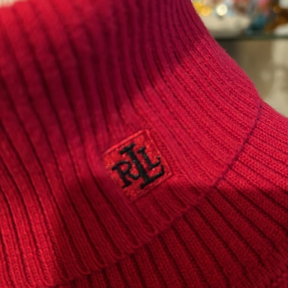 Lauren Ralph Lauren ribbed turtleneck, red with black stripes vintage - Picture 5 of 7
